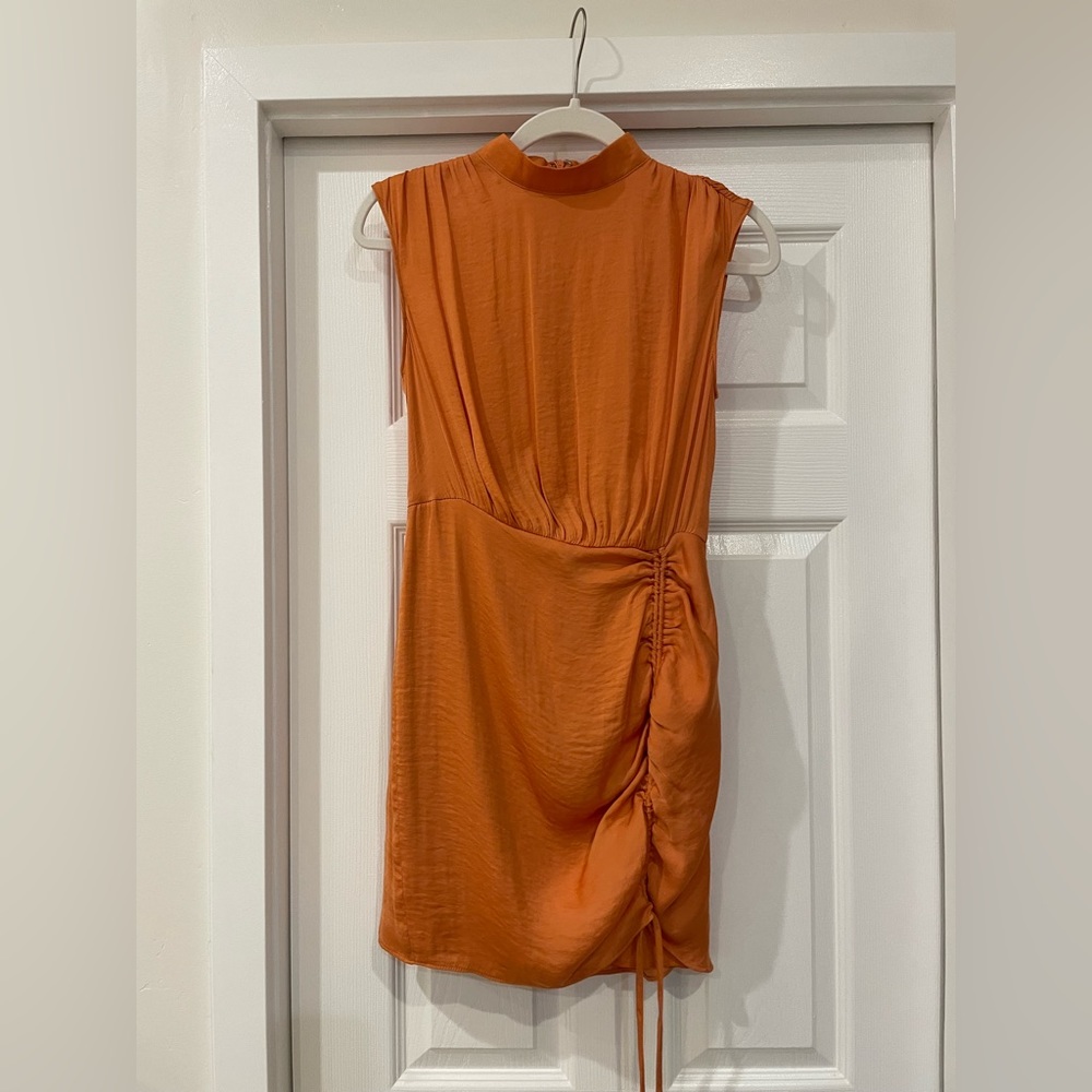 BRAND NEW! Satin Effect Orange Dress (boutique)